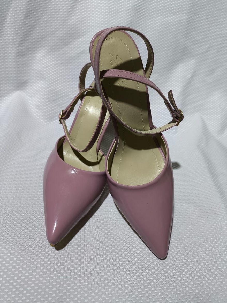 Kadın Tokalı Sivri Burun Şık Topuklu Stiletto Ayakkabı  PEMBE resmi